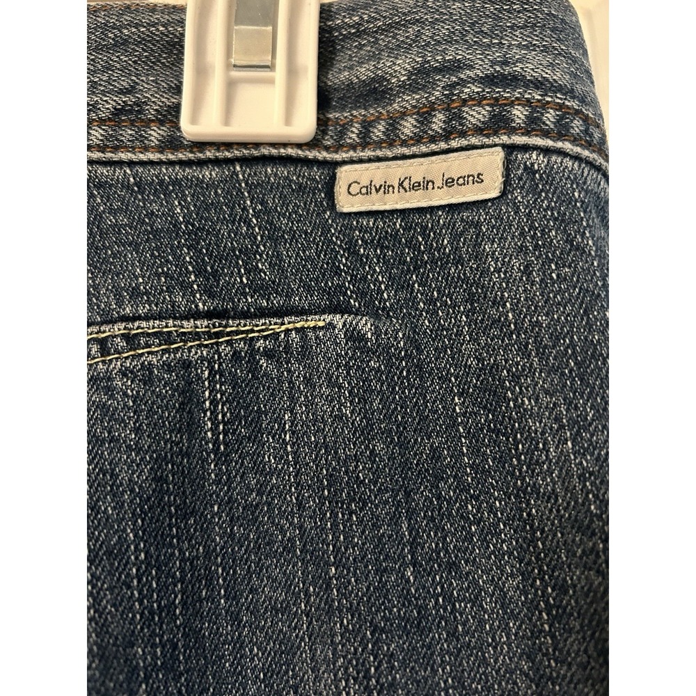 Vintage Y2K Calvin Klein Jeans Flare Medium Wash Low Rise Denim Womens Size 6 - Picture 4 of 6